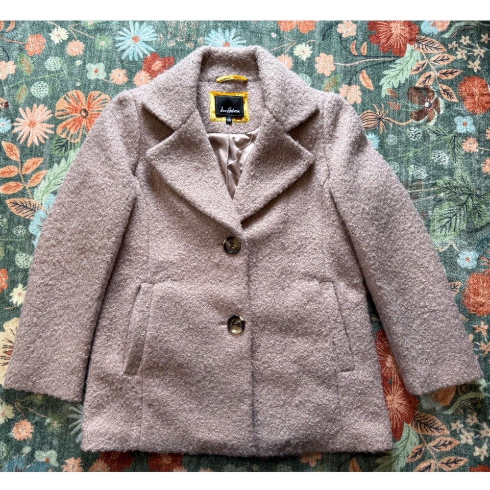 Sam‎ Edelman Mauve Pink Faux Fur Teddy Coat Jacket Notch Lapel Small 20409
